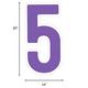 Purple Number (5) Corrugated Plastic Yard Sign, 30in